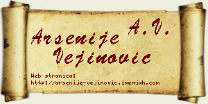 Arsenije Vejinović vizit kartica